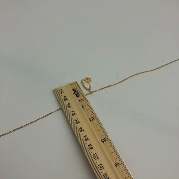 18K Gold Plated Heart Cubic Zirconia Women's Necklace Hypoallergenic Waterproof - Picture 9 of 12